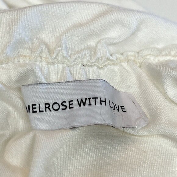 Melrose with Love White Bodycon Ruched Midi Dress Size M Medium - Picture 4 of 7